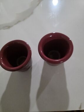 The Longaberger Pottery Woven Traditions PAPRIKA Votive Cups are a set of two